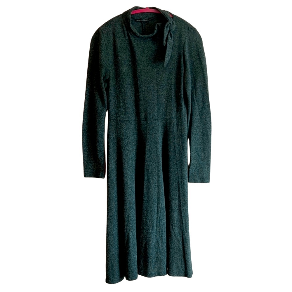 Zara Green Knit Turtleneck Sweater Dress Sz L